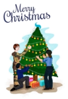 Picture of (Christmas Cards x 5) Cadets Around the Christmas Tree 